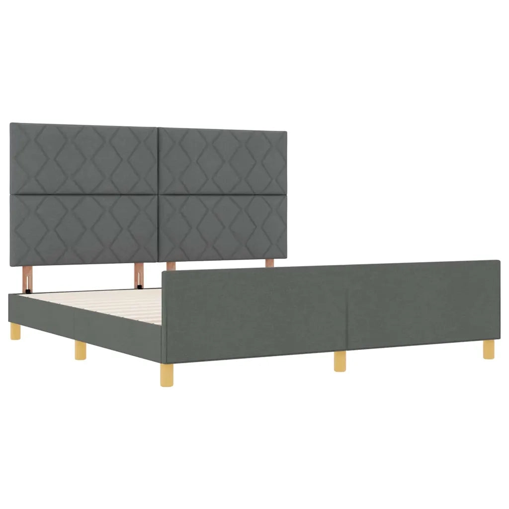 Struttura del letto Grigio scuro 180 x 200 cm Tessuto 3344824