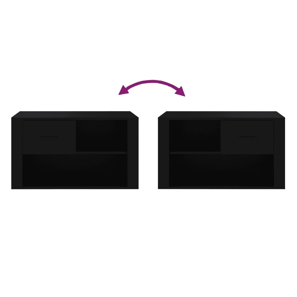 Scarpiera Nera 80x35x45 cm in Legno Multistrato