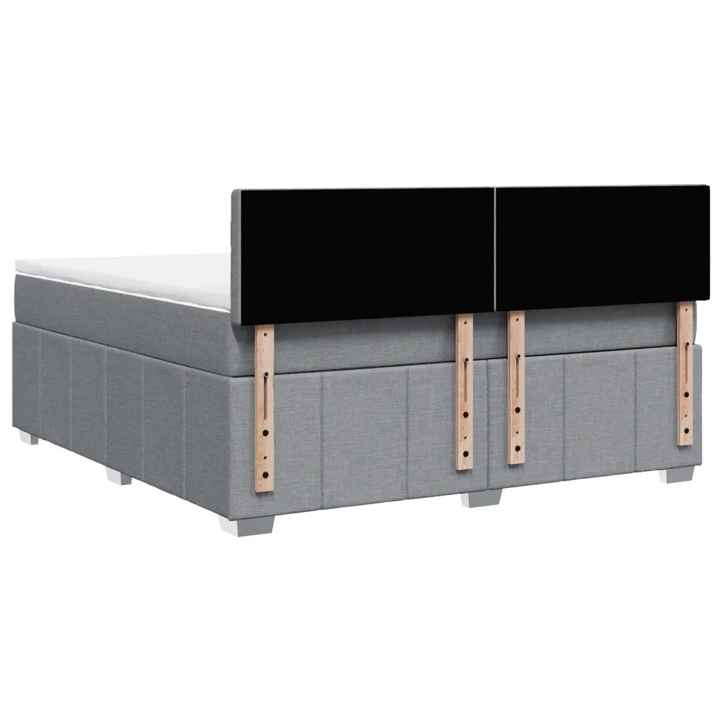 Giroletto a Molle con Materasso Grigio Chiaro180x200 cm Tessuto