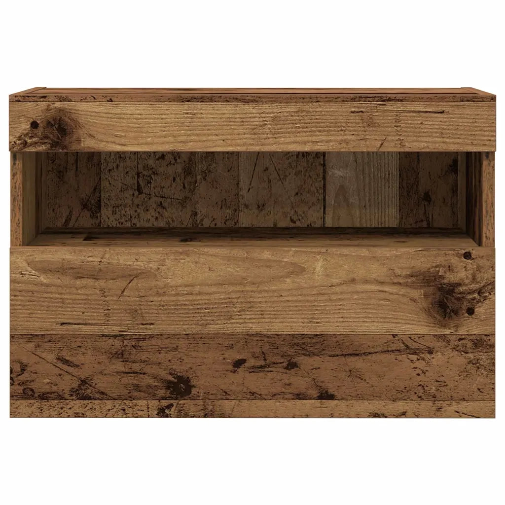 Mobile TV da parete con LED Legno vecchio 60 x 30 x 40 cm 862206