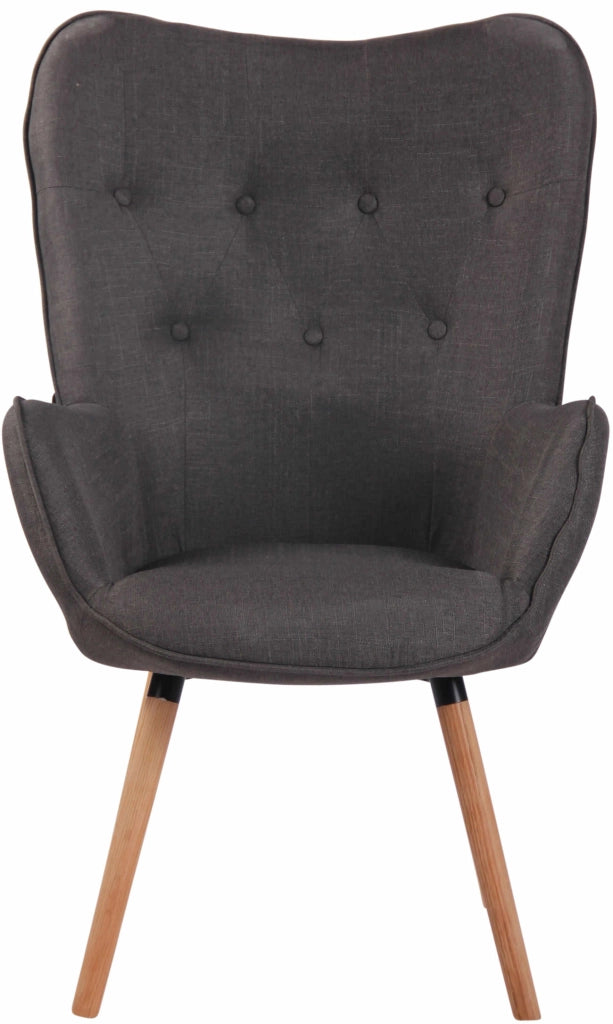 Poltrona lounge Ashford in tessuto grigio scuro,natura