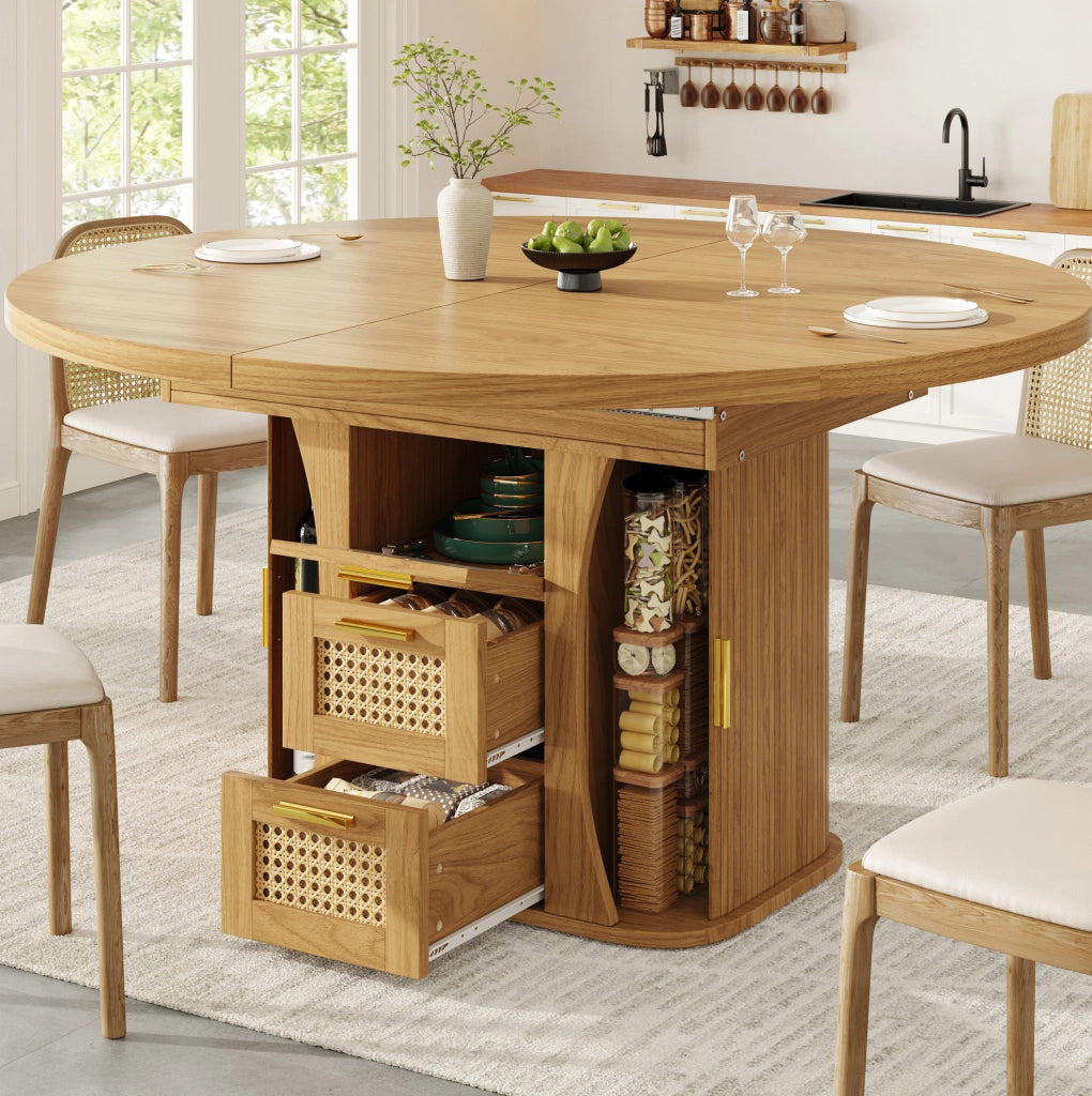 Tavolo da pranzo allungabile 118-158 cm con cassetti