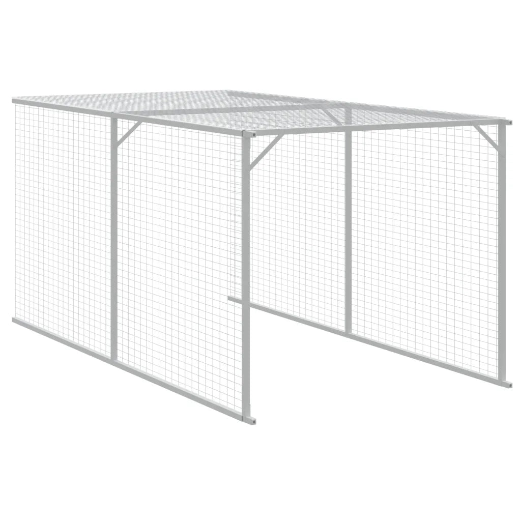 Pollaio con Area Corsa Antracite 110x1017x110cm Acciaio Zincato