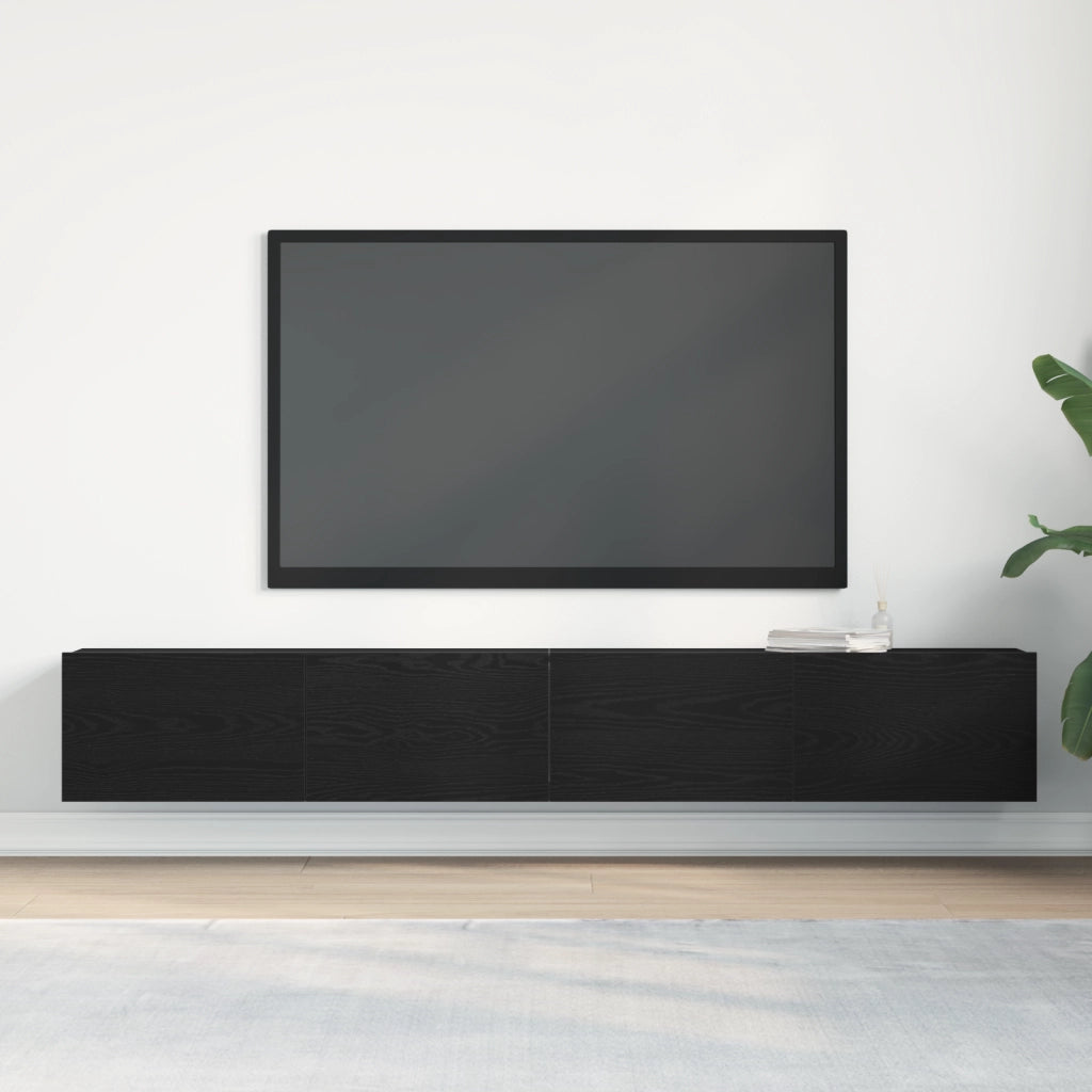 Armadi TV 2 pz Nero Rovere 100x30x30 cm in legno ingegnerizzato