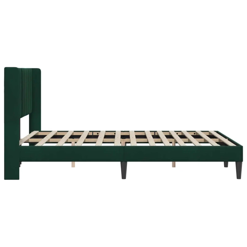 Struttura del letto Verde Scuro 140 x 190 cm Velluto