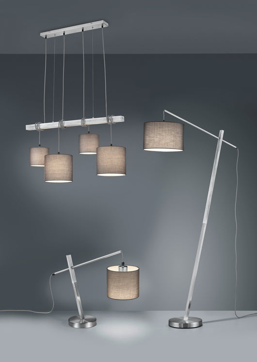 Lampada a Sospensione da Interno  E27 in Metallo Nickel Opaco