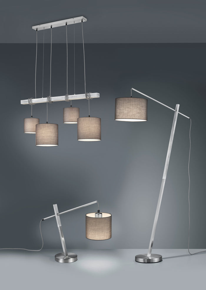 Lampada a Sospensione da Interno  E27 in Metallo Nickel Opaco