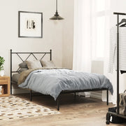 Giroletto con Testiera-Struttura Letto con testiera in Metallo Nero 90x190 cm 203973