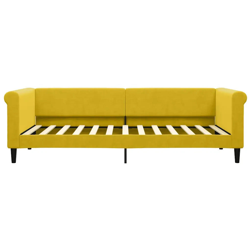 Divano Letto con Materasso Giallo 90x200 cm in Velluto 3197752