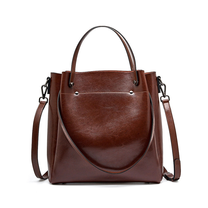 Borsa a tracolla da donna in vera pelle, stile retr¨°, marrone.