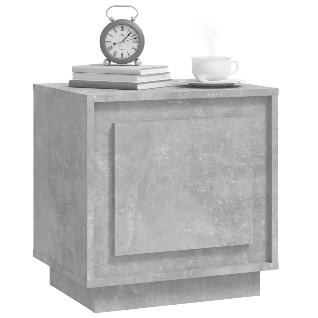 Comodino Grigio Cemento 44x35x45 cm in Legno Multistrato 819844