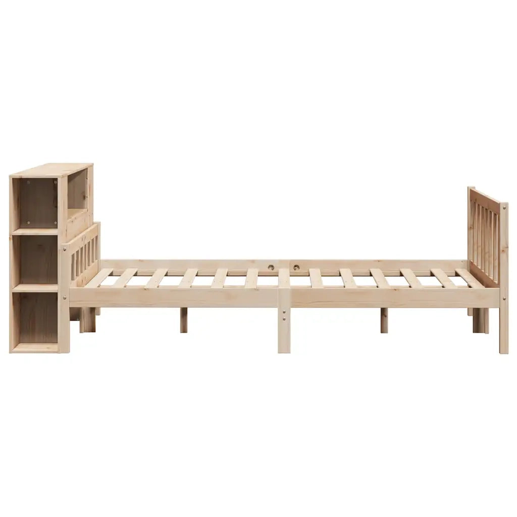 Letto Libreria senza Materasso 160x200 cm in Legno di Pino