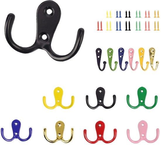 Set di 13 accessori per chiodi a muro colorati a doppia testa per una organizzazione elegante in casa e in bagno