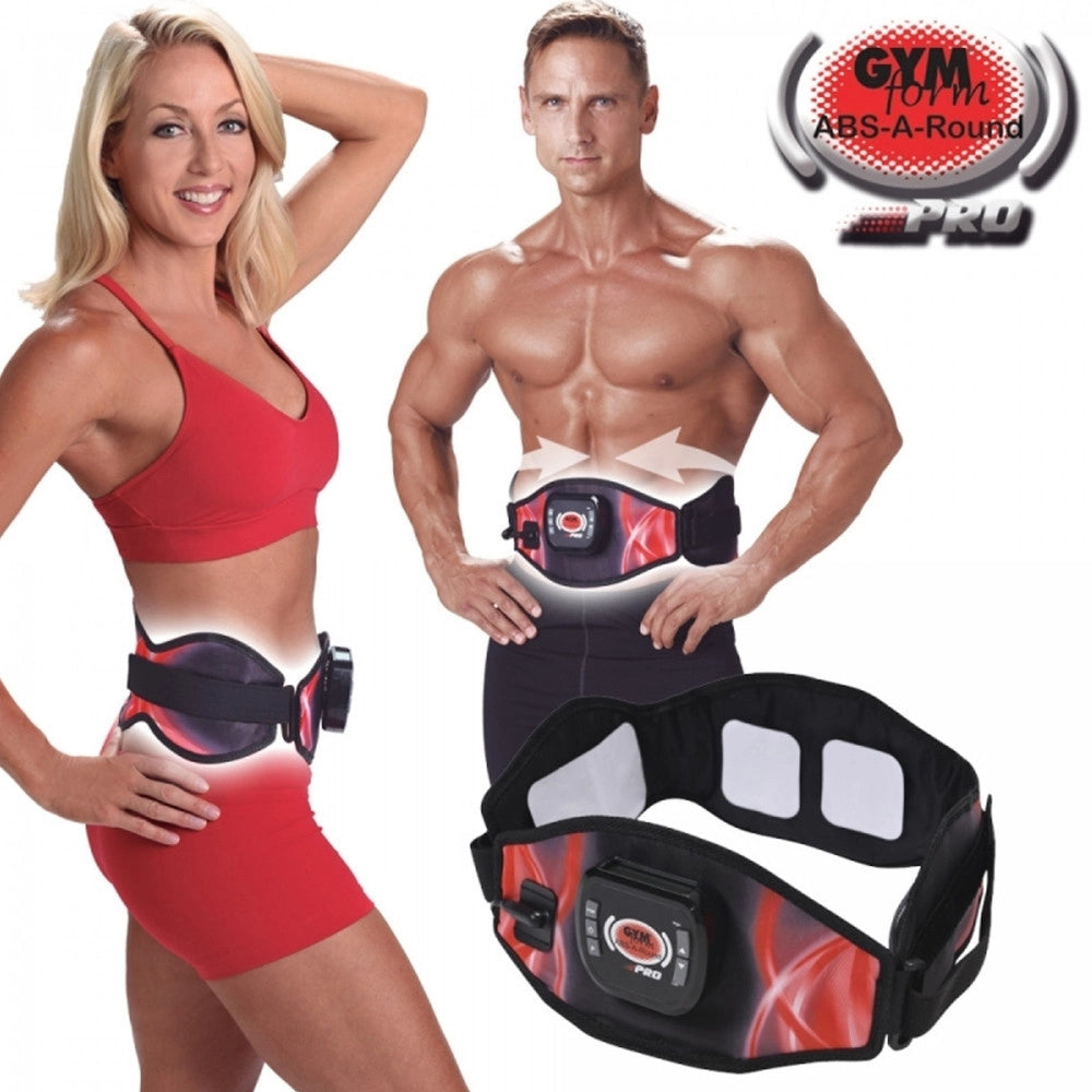 Trade Shop - Gym Form Abs A Round Pro Fascia Elettrostimolatore Cintura Dimagrante Addominali -