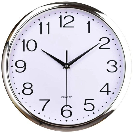 Orologio da Parete Silenzioso 30cm con Cerniera Moderno Quadrato Ora Silenziosa, per Soggiorno Camera da Bambini Cucina Esterno (Nero)