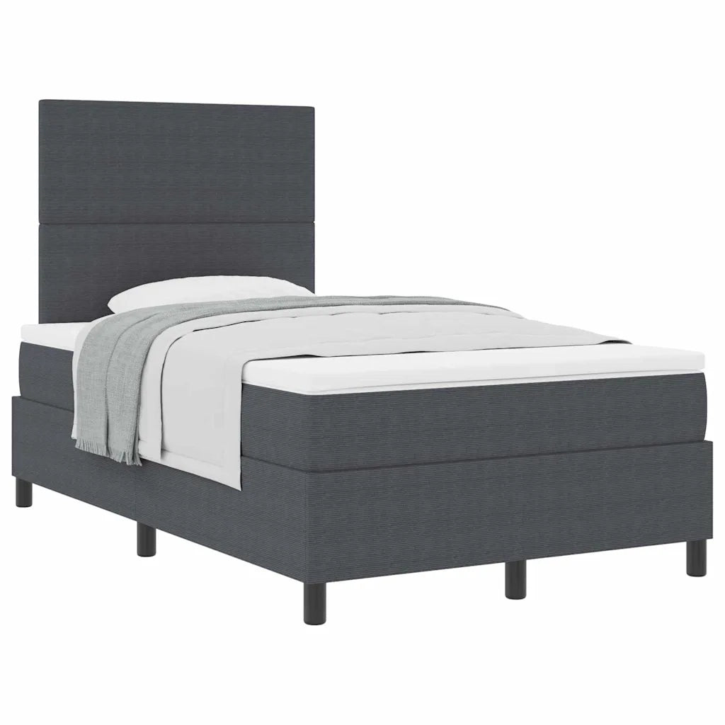 Letto a molle con testiera Grigio Scuro e Bianco 120 x 200 cm 3337552