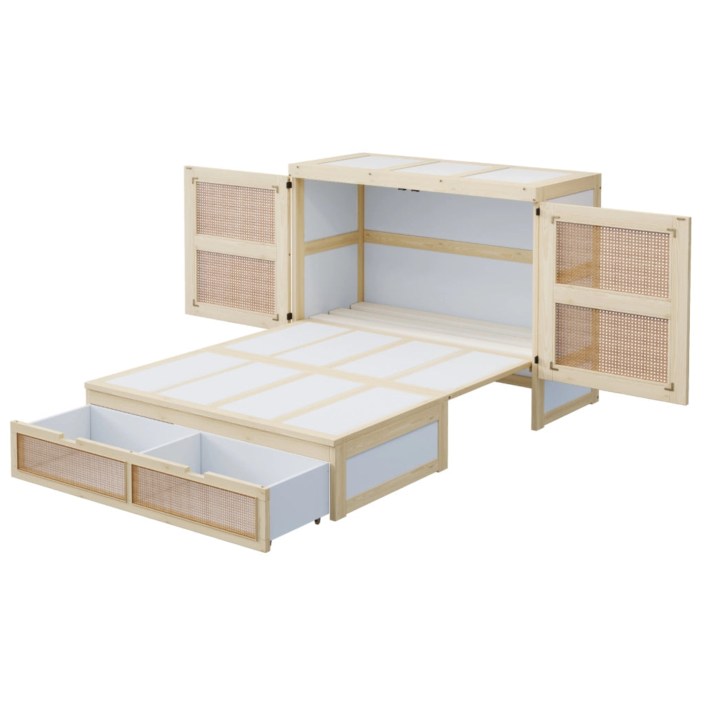 LETTO A SCOMPARSA 140x200 cm Legno colore naturale