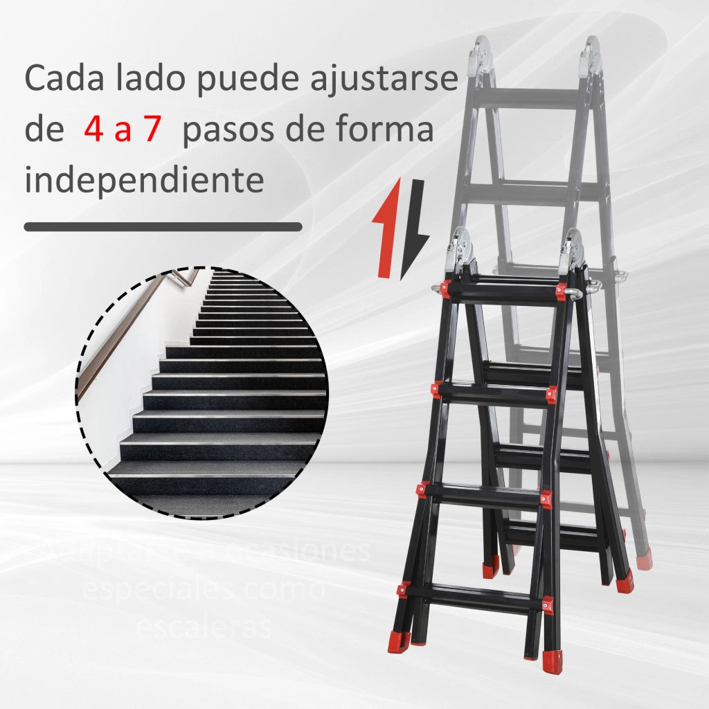 Scala Telescopica Alluminio Pieghevole ¨C Zephmum ¨C 4 m 8 Gradini 150 kg