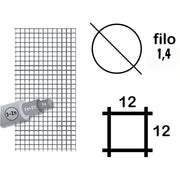 RETE RECINZIONI METALLICA ELETTROSALDATA 12x12 h80cm ØF.1,4 ROTOLO 25mt ZINCATA