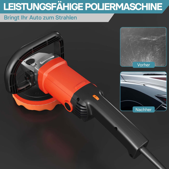 Lucidatrice 1200W  Levigatrice a 6 livelli fino a 3000rpm Smerigliatrice rotativa Set