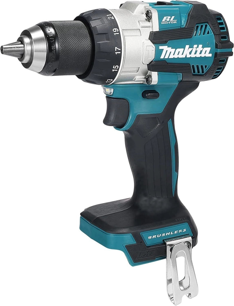 Makita DHP489Z Trapano avvitatore a percussione a batteria 18V 73 Nm 21 livelli di coppia motore brushless doppio LED protezione XPT colore Blu-Nero