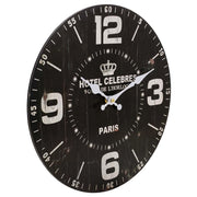 Orologio da parete in legno nero 34x34x2cm