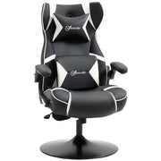 Sedia da ufficio gaming con altoparlanti Bluetooth, altezza regolabile, supporto lombare e cervicale bianco