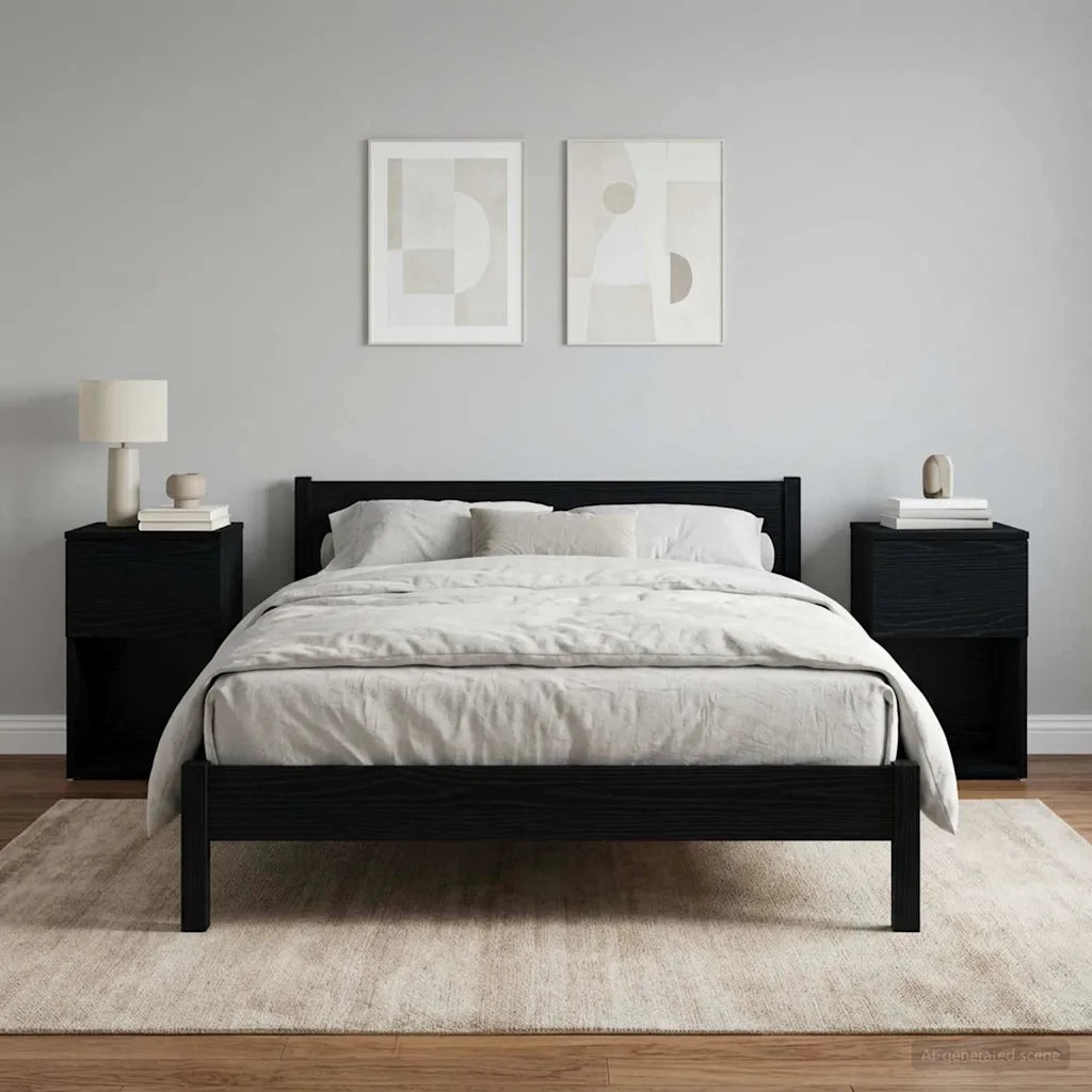 Armadietto per letto 2 pz Rovere Nero 29 x 31,5 x 49 cm CFW4179590