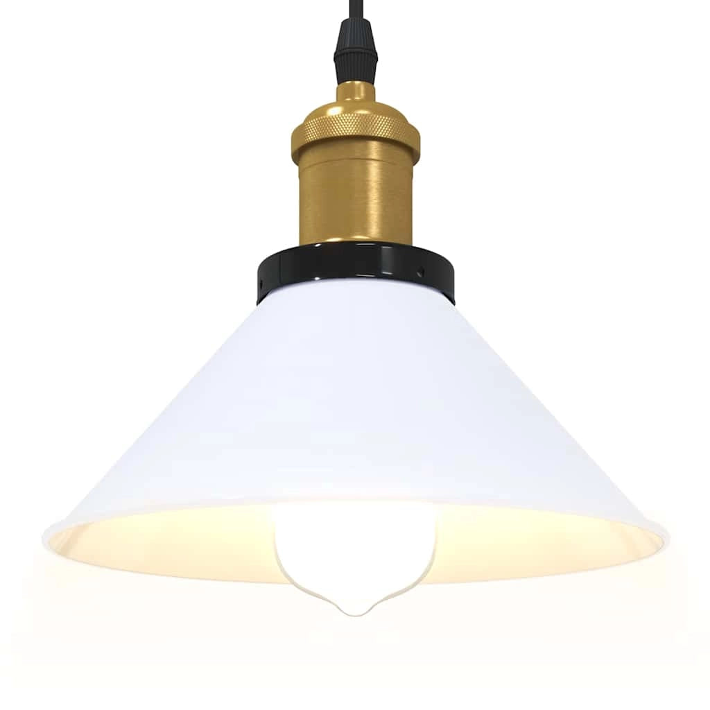 Lampada a sospensione vintage altezza regolabile 22 x 10 cm design d'interni accogliente metallo bianco lucido 02_0058017