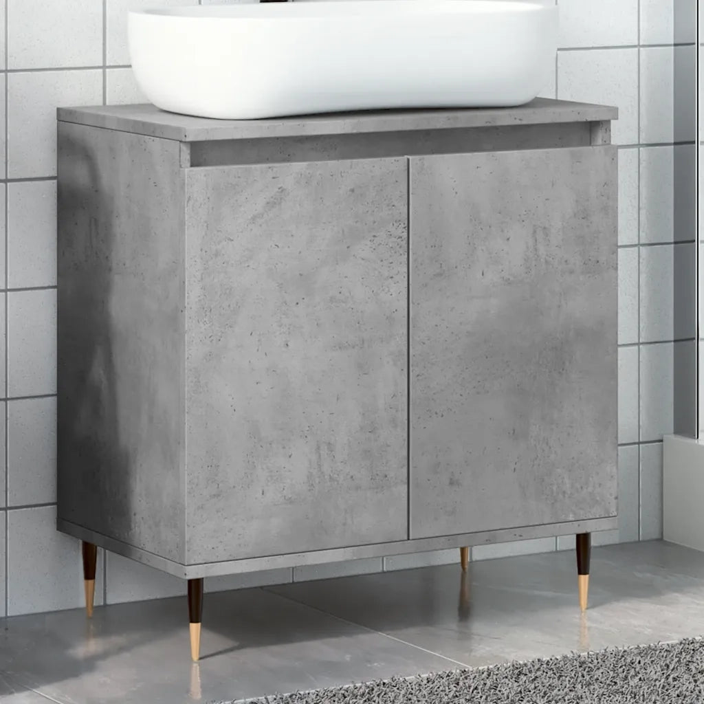 Armadietto da Bagno | Armadio da bagno Grigio Cemento 58x33x60cm in Truciolato
