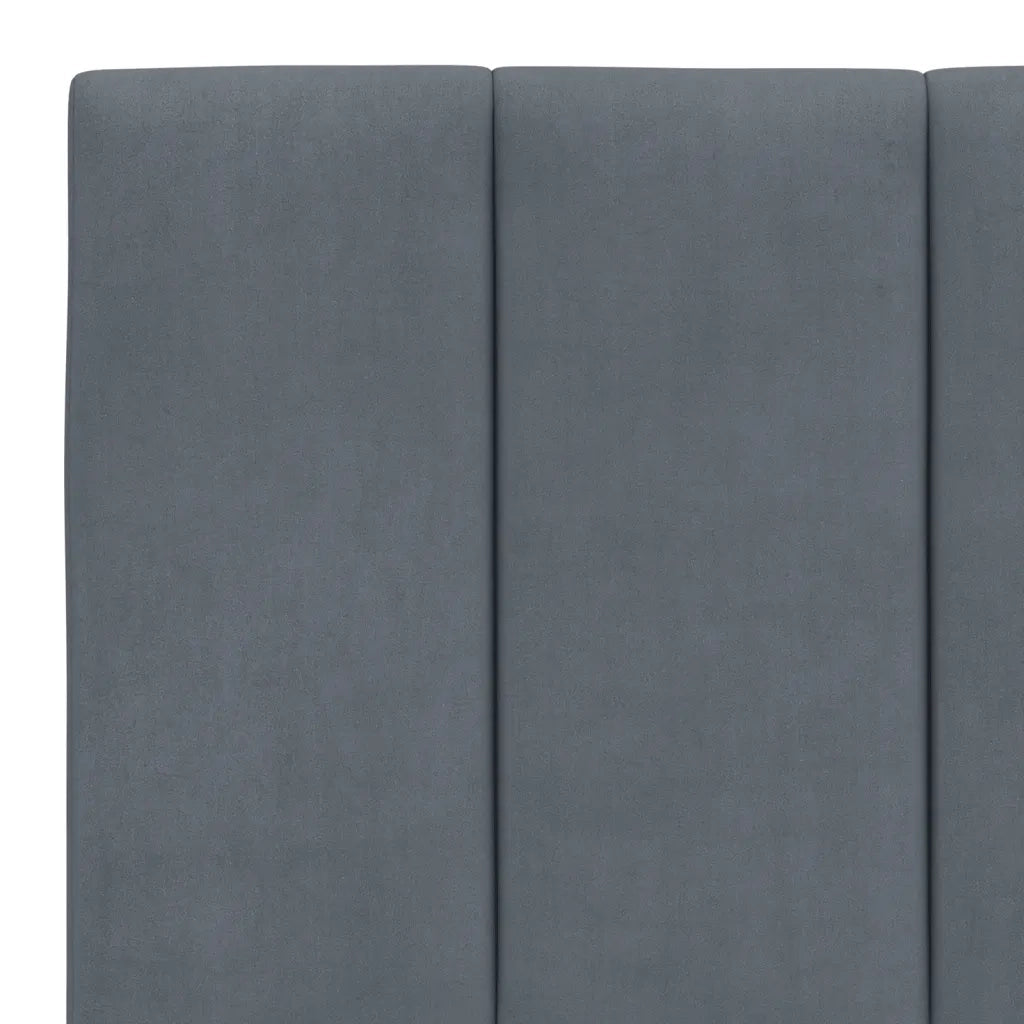 Letto con Materasso Grigio Scuro 160x200 cm in Velluto