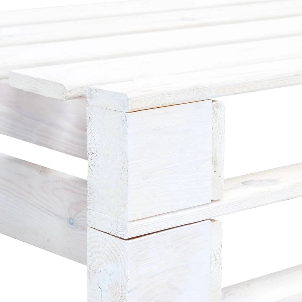 Panca da giardino mobili da esterno per patio terrazza angolare pallet da giardino in legno 110 x 65 x 55 cm bianco 02_0011133