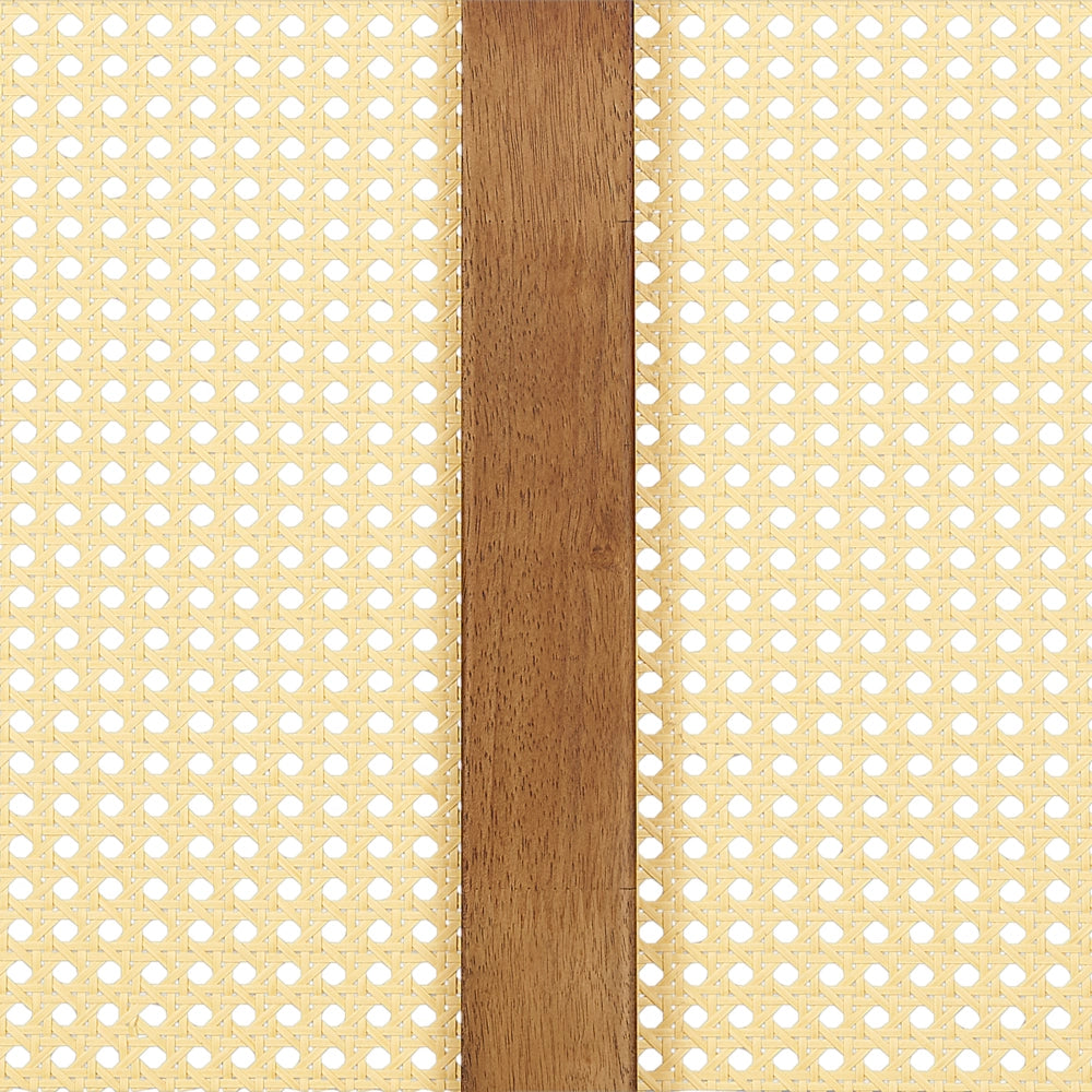 Letto moderno con rete a doghe testata a treccia viennese in legno chiaro 160 x 200 cm camera da letto