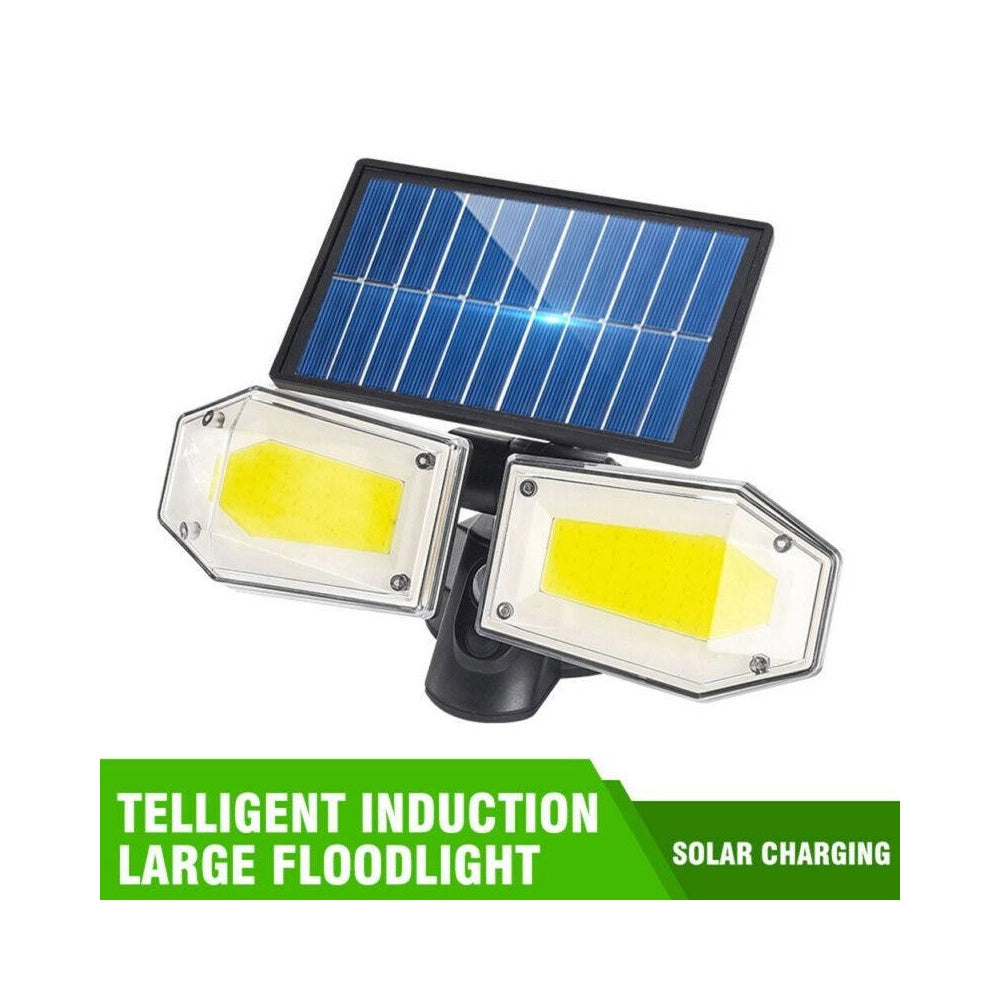 Trade Shop - Faretto Doppio A Parete Con Pannello Solare Sensore Movimento E Crepuscolare 270 -