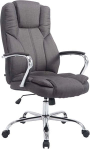 Sedia ufficio XXL su ruote - Grigio - Tela - Sedia ufficio ergonomico - Adatta adulti - Regolabile in altezza