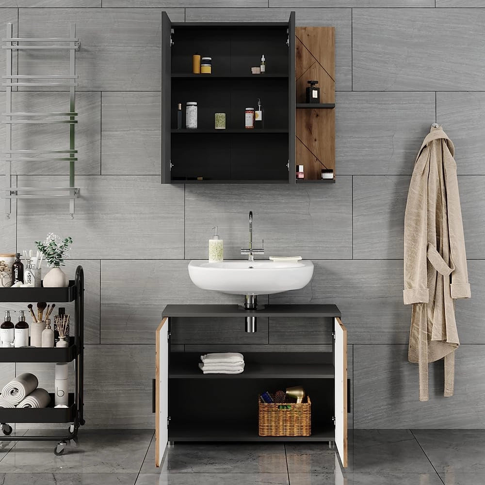 Mobile lavabo Irma, Antracite/Artisan, 2 parti