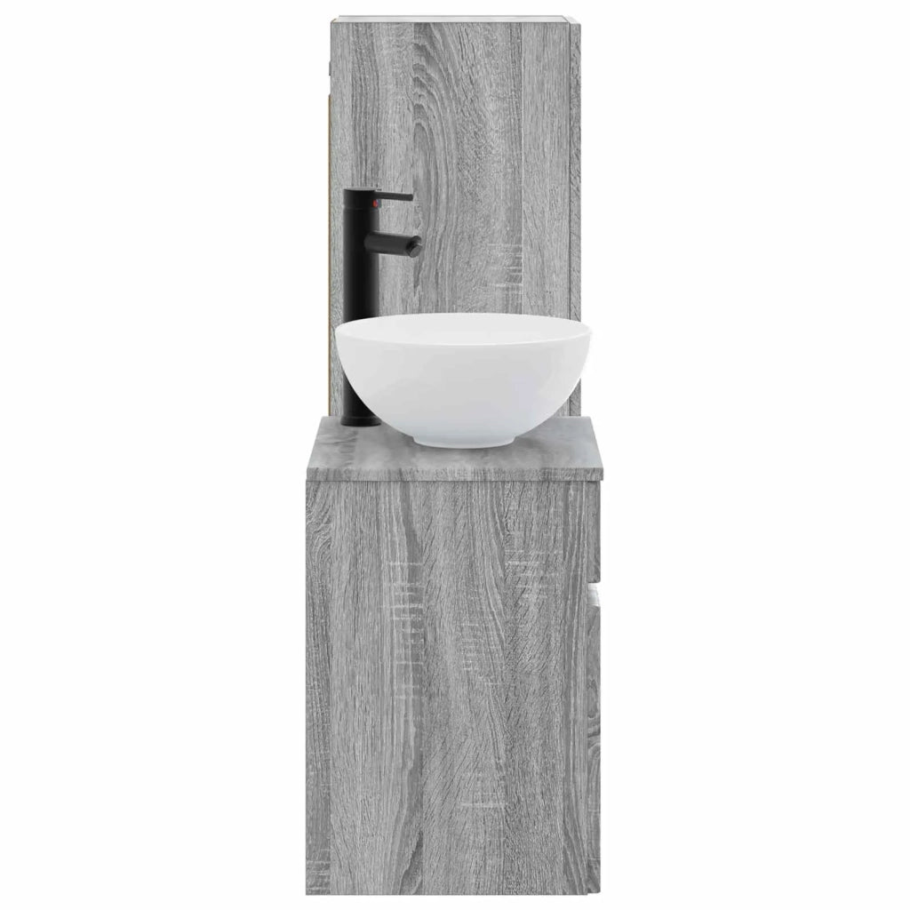 Set di mobili per il bagno 2 pz Sonoma grigio 3406139
