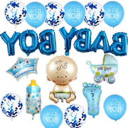 Decorazioni per Festa di Nascita Maschio - Svelamento del Sesso Blu - Set di Decorazioni per Festa di Nascita Maschio con Ballo e Confetti