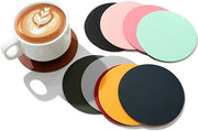 Pacco di 10 piedini in pelle, piedini in vetro a doppia faccia, set di piedini in vetro, piedini antiscivolo per tazze e tazze in vetro - 10 cm (10 colori)
