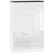 Scarpiera Slim con Cassetto e Ripiani Regolabili ¨C zephmum ¨C Truciolato Bianco 60x32x100 cm