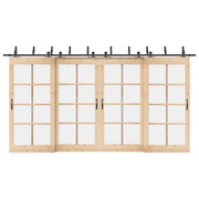 Kit di Binari per Porte Scorrevoli 427 cm Acciaio Nero