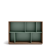 Libreria Herdasa effetto noce e verde 80x119x32