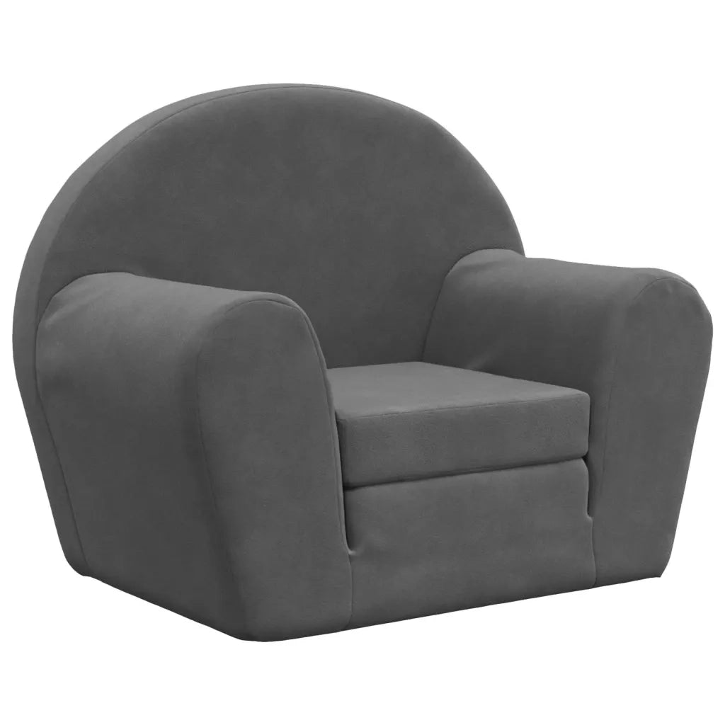 Divano letto | Sof¨¤ letto | Letto singolo per Bambini Antracite in Morbido Peluche