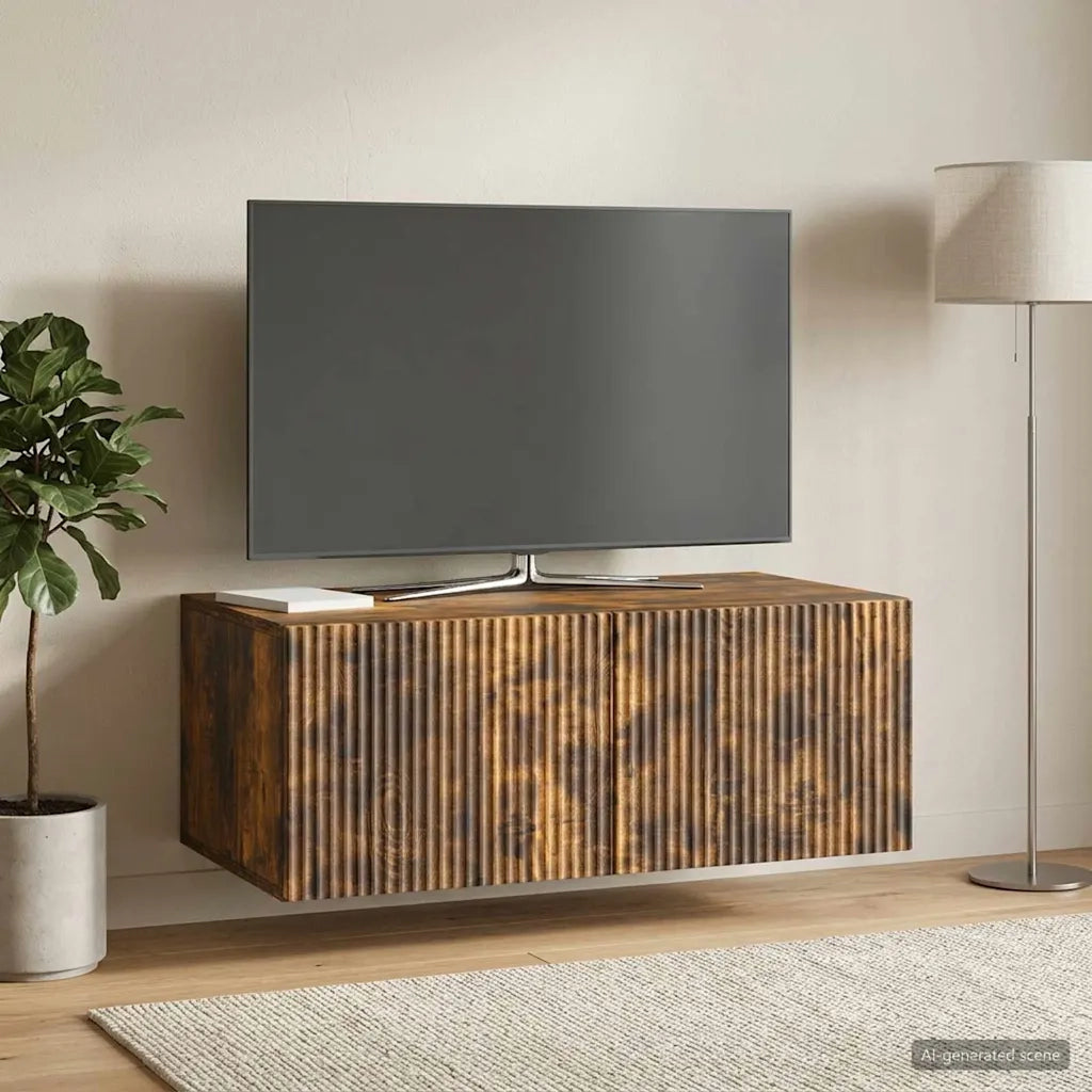 Mobile Porta TV da Muro Rovere Fumo 78,5 x 41 x 30 cm 898520