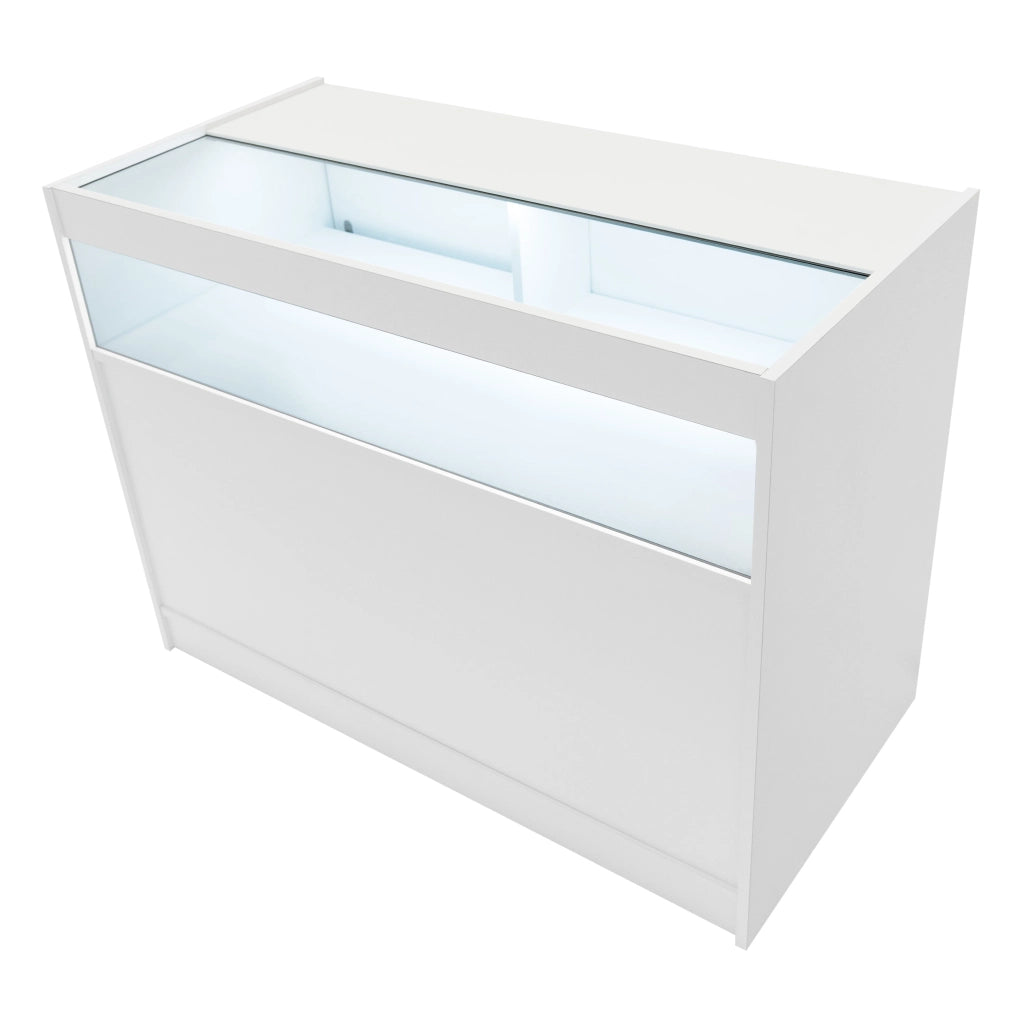 Set Banconi Negozio Iris LED B1200 CM60 Bianco con Vetrina e Serratura