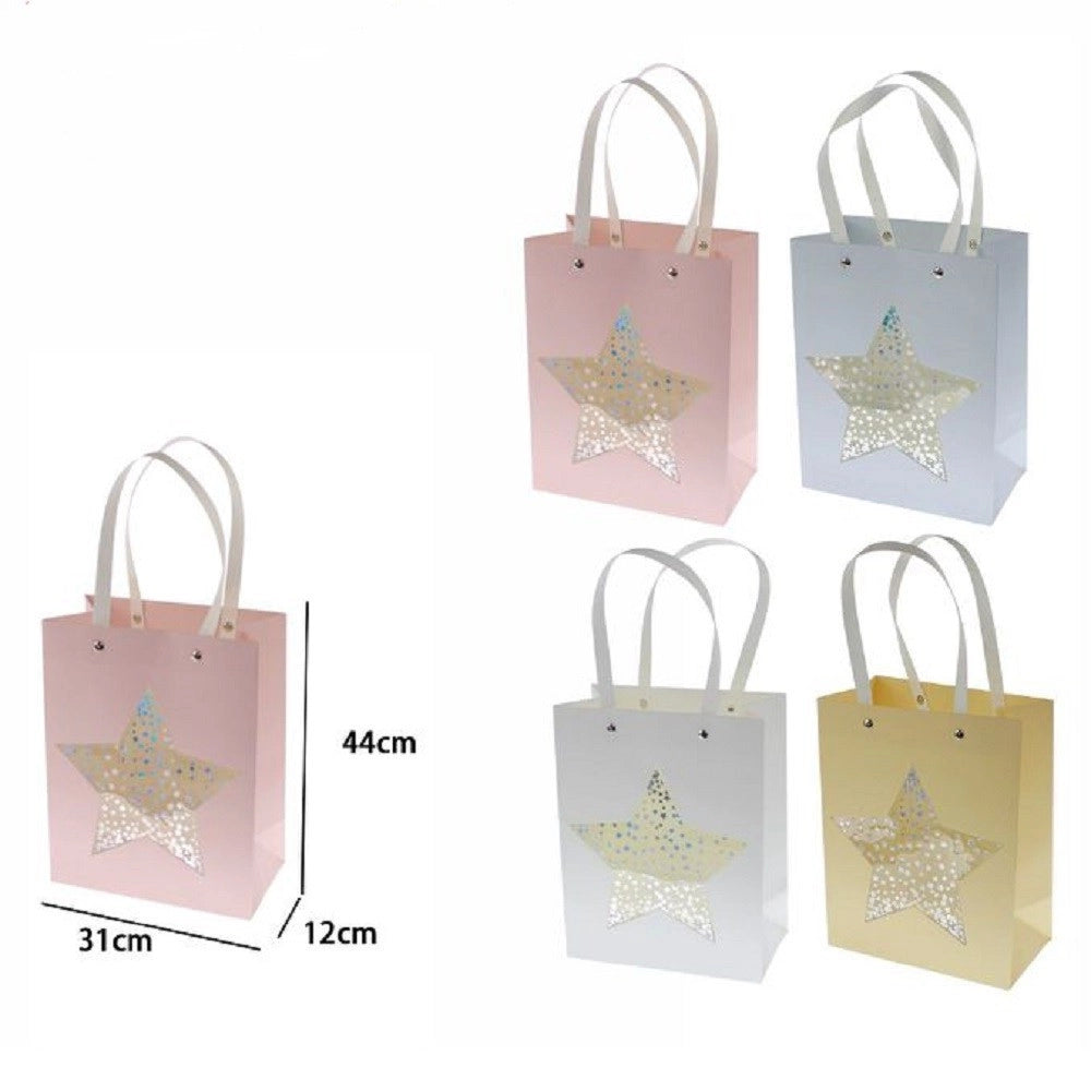 Trade Shop - Set 2 Pz Buste Borsa Da Regalo Con Stella 44 X 31 X 12cm 69940 Varie Colorazioni -