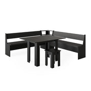 Vicco Gruppo panca ad angolo Nero 210 x 41.5 cm con tavolo