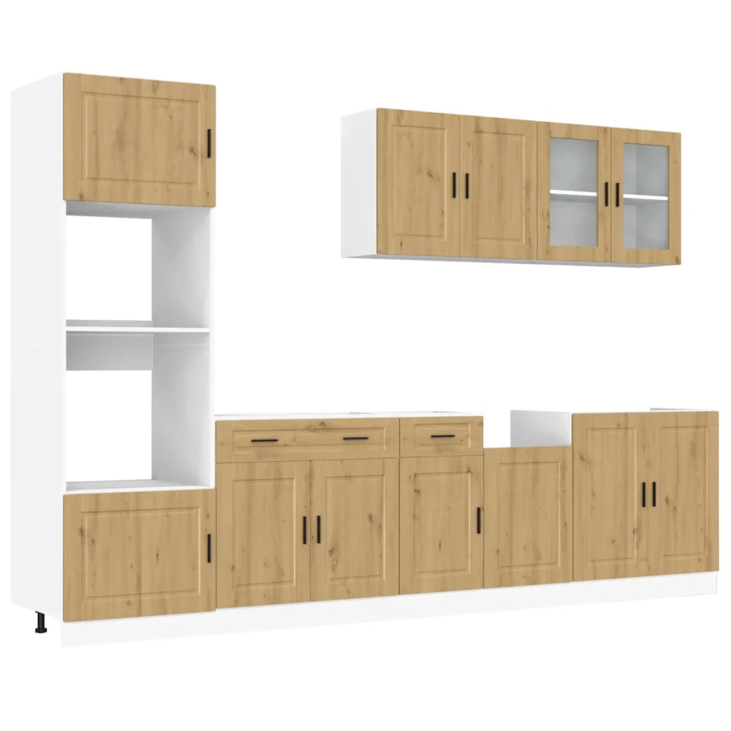 Set Mobili da Cucina 7 pz Kalmar Rovere Artigianale Truciolato 3314760