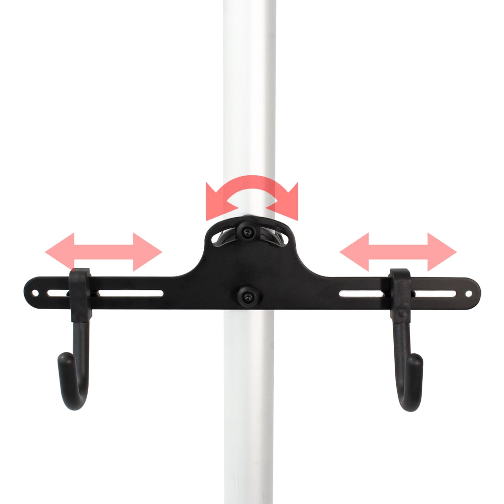Portabiciclette telescopico per 2 bici da 20 kg 160-340 cm, regolabile con bracci girevoli 360°