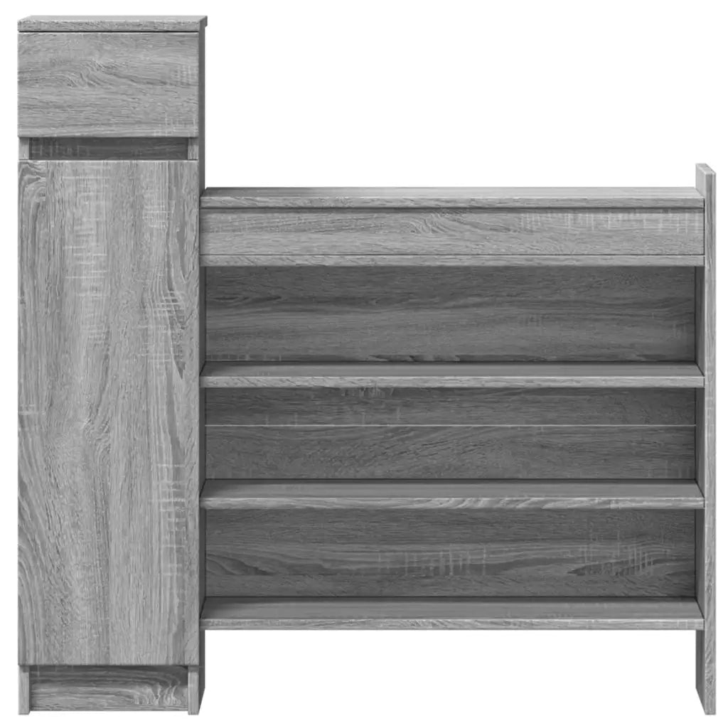 Scarpiera-Scaffale per scarpe Grigio Sonoma 100,5x28x100 cm in Legno Multistrato